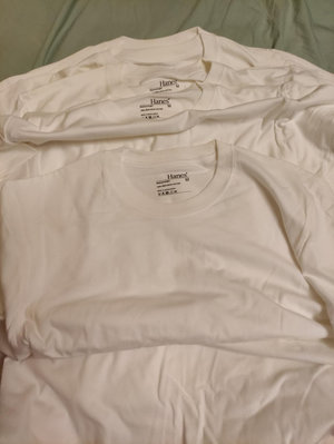 男性Hanes 純棉 白色T-shirt 目前剩23件 兩件LL 無包裝