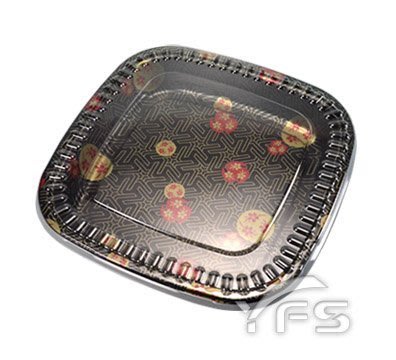 300S方型宴會盤(黑櫻花) (年菜盒/冷盤/綜合壽司/生魚片/小菜/滷味拼盤/前菜盤)