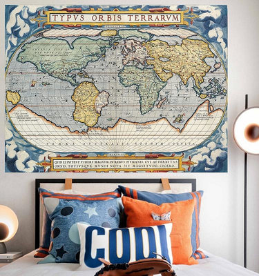 世界地圖背景布ins中國地圖掛布學生床頭臥室墻布完整版行政地圖