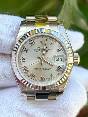 ROLEX 勞力士 型號179179 18K白金女錶 錶徑26mm 機芯2235 2012/JAN 全新未使用品