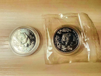 老精稀1993—1998年1/2盎司熊貓銀幣，6枚套品相狀態3924