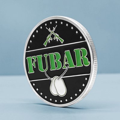 FUBAR美國老兵挑戰幣SNAFU硬幣 外國士兵紀念幣扮酷帥炸創意把玩
