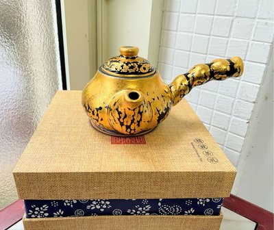 純金999鎏金（油滴）日式茶壺（台灣工藝師製）