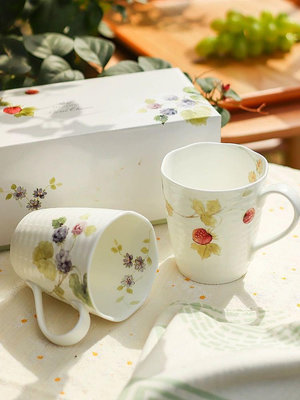 日本NARUMI鳴海露西花園骨瓷馬克杯水杯情侶對杯禮盒套裝新婚禮物