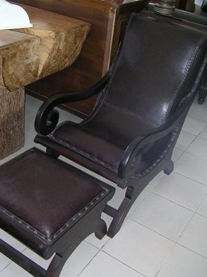 【窩,巴里島】老柚木 休閒沙發 皮革 皮製 主人椅 單人 懶人 沙發