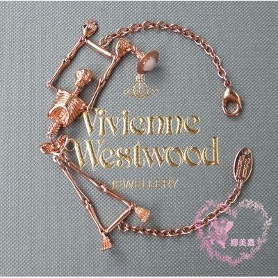促銷打折 NamEGa 娜美嘉英國Vivienne Westwood玫瑰金色骷髏骨架土星手鏈~