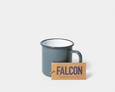 【英國 Falcon】鴿子灰色 琺瑯馬克杯 350ml 琺瑯杯 琺瑯水杯 咖啡杯 茶杯 平底杯 琺瑯漱口杯 刷牙杯
