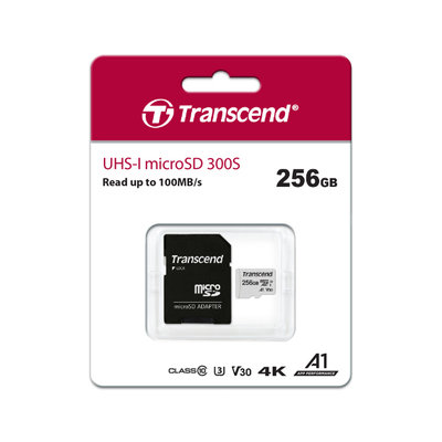 [保固公司貨] 創見 microSDXC C10 UHS-I U1 記憶卡 256GB (TS300S-256G)