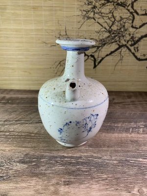 古都珍藏 文革藍釉彩花卉中號酒壺(下鄉回收，一線貨源）老物件