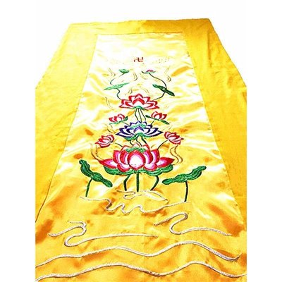 熱銷 佛教用品精品往生極樂純棉黃色蓮花被荷花被刺繡陀羅尼經被往生被簡約