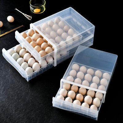 盒廚房透明冰箱專用保鮮收納盒家用抽屜式側門裝蛋~特價