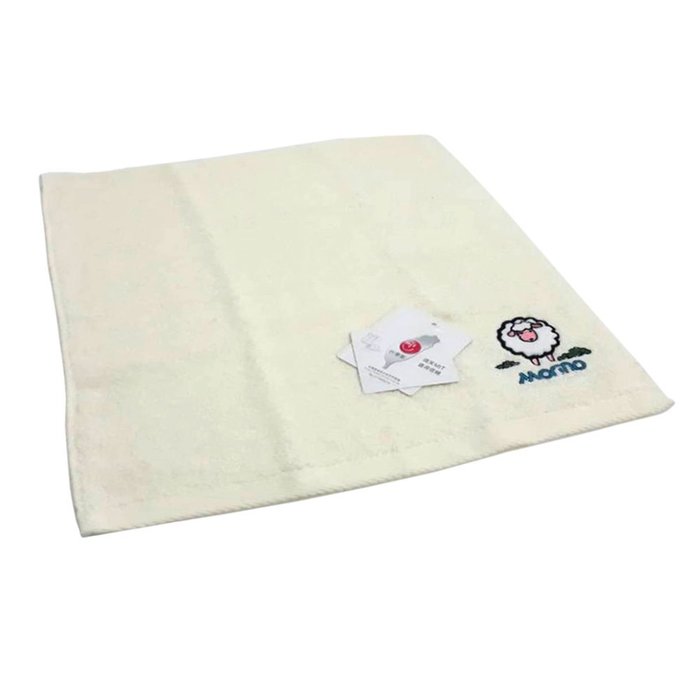 【MORINO摩力諾】純棉素色動物刺繡方巾(超值10條組)免運