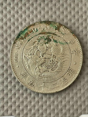 日本明治二十五年一圓銀幣，包真銀元錢幣，克重26.9克，尺寸