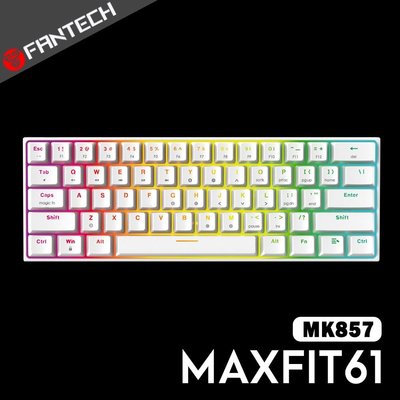 【風雅小舖】【FANTECH MAXFIT61 60%可換軸體RGB機械式鍵盤(MK857)-白】