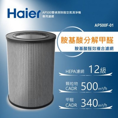 Haier 海爾 AP500 雙偵測 空氣清淨機 專用 胺基酸 醛效複合 濾網 AP500F-01