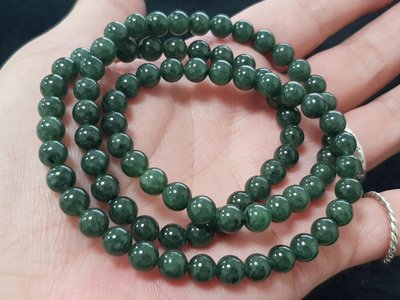 綠髮晶三圈手珠項鍊約6.2mm29g長度約52cm