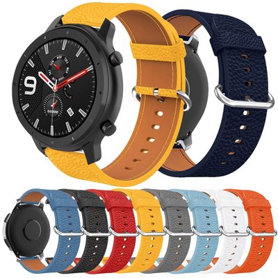 適用於 Huami Amazfit GTR 47mm / Amazfit Stratos 皮革錶帶更換錶帶手錶手鍊配件