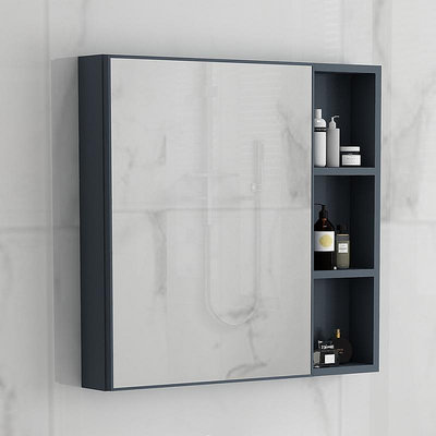 太空鋁掛墻式浴室鏡柜鏡子鏡箱衛生間浴室柜組合儲物箱單獨收納盒