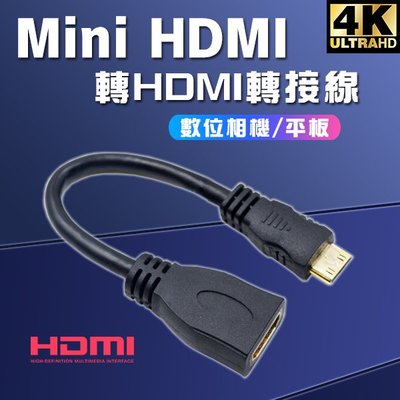 2K Mini HDMI 轉 HDMI 轉接線 影音傳輸線 1.4版 影音線 公轉母 迷你 轉換線 (80-3781)