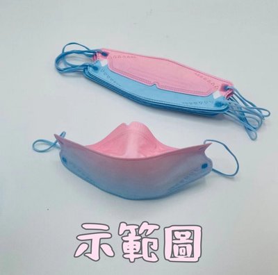 全新韓國KF94口罩  甜美粉藍漸層色 魚型口罩 4D立體 10入／包