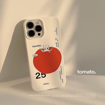 手機殼小眾藝術iphone14手機殼13高級感12硅膠X/8適用14promax番茄11