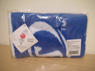 全新 MIT 台灣製 100 % 棉斯伯丁 SPALDING 藍白雙色緹花運動長形巾 [ 23 x 100 cm ]