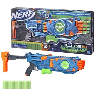 正版 孩之寶Hasbro特價 NERF菁英系列 急速翻轉16射擊器 F2552戶外玩具軟彈槍兒童玩具槍玩具手槍