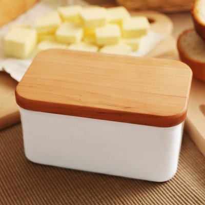 [ 偶拾小巷 ] 日本製 野田琺瑯 白色奶油盒 450g