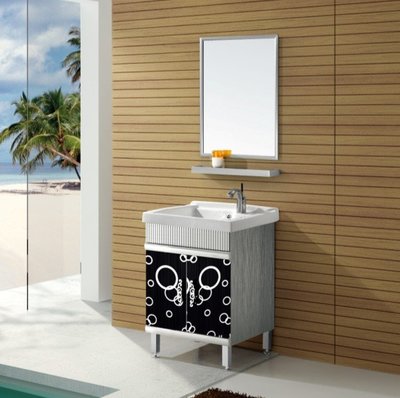 FUO衛浴: 60公分 不鏽鋼材櫃 洗衣槽(含龍頭) (T9442) 預訂!