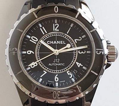 香奈兒 CHANEL  J12 經典陶瓷 自動上鍊 機械錶 原廠盒裝 38mm ， 功能正常 保證真品