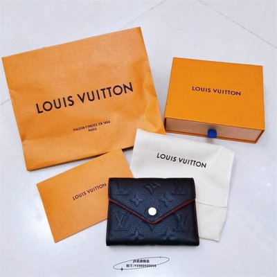 JR精品Louis Vuitton Victorine 短夾 牛皮 3折式 皮夾 M64577 海軍藍 LV