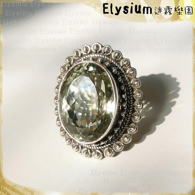 Elysium‧迷霧樂園〈RRC029A〉尼泊爾‧ 國際戒圍15_ 寶萊塢華麗 綠水晶 925銀 手工戒指