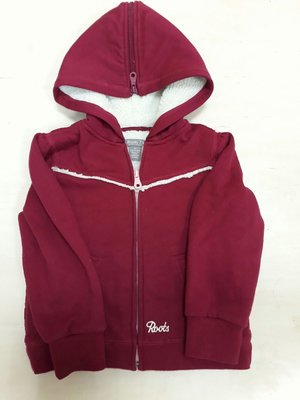 (2T)二手Roots童裝外套，雙層鋪棉，暗紅色。2歲女童外套