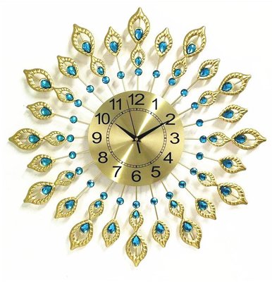 時鐘歐式創意孔雀掛鐘個性靜音CLOCK 豪華客廳裝飾時鐘