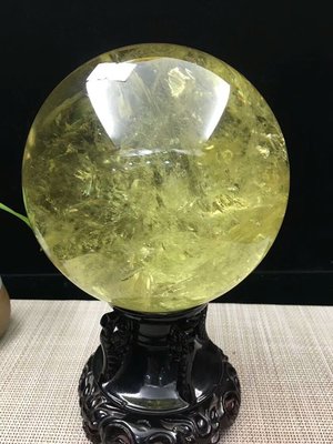 幸運星天然水晶  天然巴西黃水晶球14.8cm 紫晶綠千層幽靈招財改變磁場風水物件彼得石拉長石海藍寶4.55kg