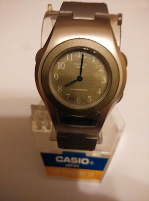 全新CASIO手錶(美運公司)SHN-100B有綠/粉橘二色【冷光超薄雙顯時尚錶】