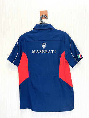 MASERATI 專櫃 深藍雙面Logo襯衫