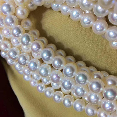 眾誠優品 珍珠飾品媲美海水珍珠的極強光無核淡水珍珠項鍊 9-10mm正圓諸暨珍珠項鍊5．6 ZZ817