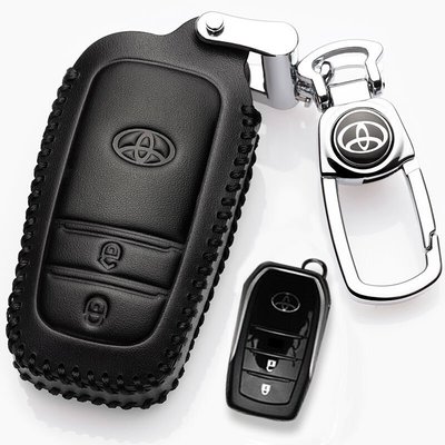 下殺- 2019款Toyota RAV4榮放鑰匙套15/18款漢蘭達專用真皮汽車鑰匙包7座車