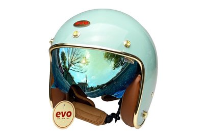 《JAP》EVO CA312 VENUS+PLUS 松霧綠 內鏡電鍍 騎士帽 復古安全帽📌送現折400元