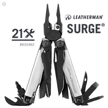 【Leatherman】832462 SURGE 工具鉗-黑銀限定款 (尼龍套)