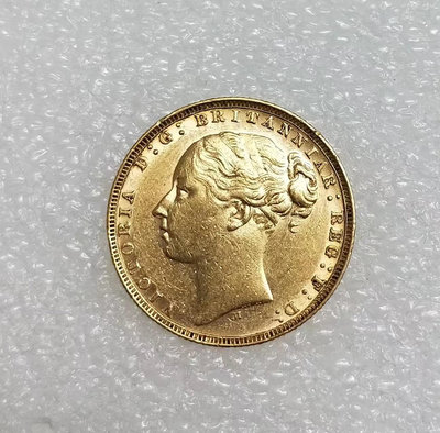英國維多利亞女王1878年1磅馬劍金幣 8克917金