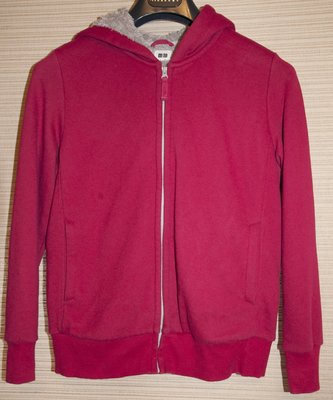 UNIQLO 紅色刷毛保暖連帽外套 (150公分)
