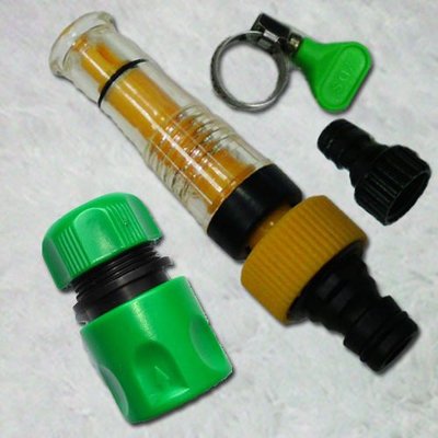魔特萊透明加壓水槍配件包(4件式)-配合家中水管使用-含蓮蓬頭水管轉接頭-清潔洗車澆花