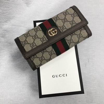 全新正品 Gucci 523153 Ophidia GG continental wallet 兩折式長夾 PVC防水布