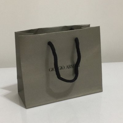 精品_名牌紙袋_Giorgio Armani (阿曼尼) 灰色 小紙袋 購物袋 手提袋