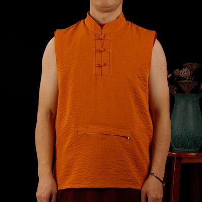 【熱賣精選】喇嘛僧服夏季背心西藏藏傳佛衣服裝藏式短袖透氣襯衣出家人居士服