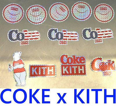 BLACK全新KITH x COCA COLA可口可樂COKE反光雷射貼紙 (單賣)