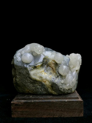 民間回收老壽山石《三獅戲球》，正宗壽山石，坑頭凍石品種，石質7278