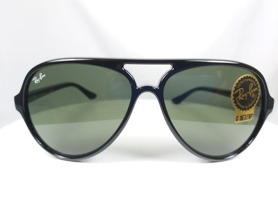 『逢甲眼鏡』Ray Ban雷朋 全新正品 太陽眼鏡 黑色膠框  墨綠鏡面  飛官款【RB4125-601】